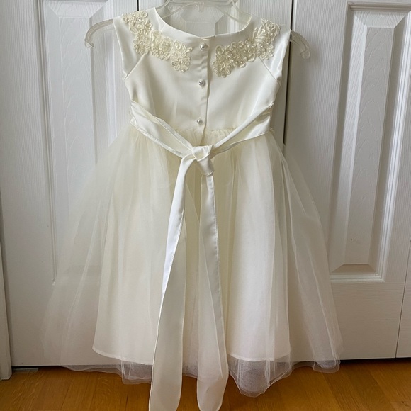 Kid Collection Ivory Flower Girl Dress SZ 4 - Picture 11 of 11